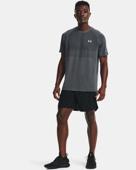 Men's UA Vanish Seamless Run Short Sleeve, Gray, pdpMainDesktop image number 2